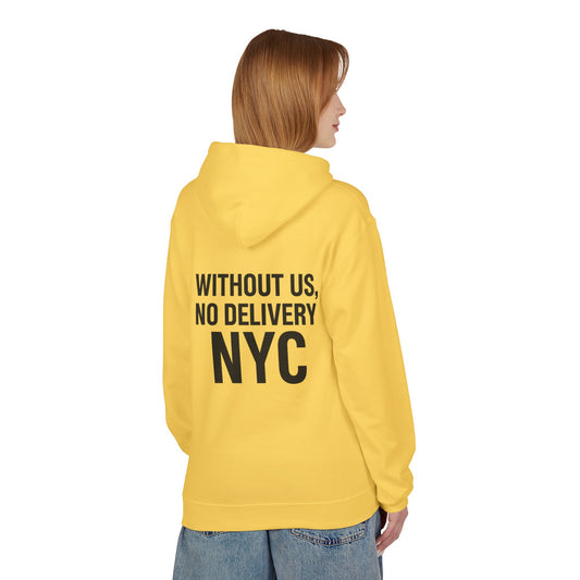 NYC Delivery Worker Hoodie - Yellow Unisex Fleece